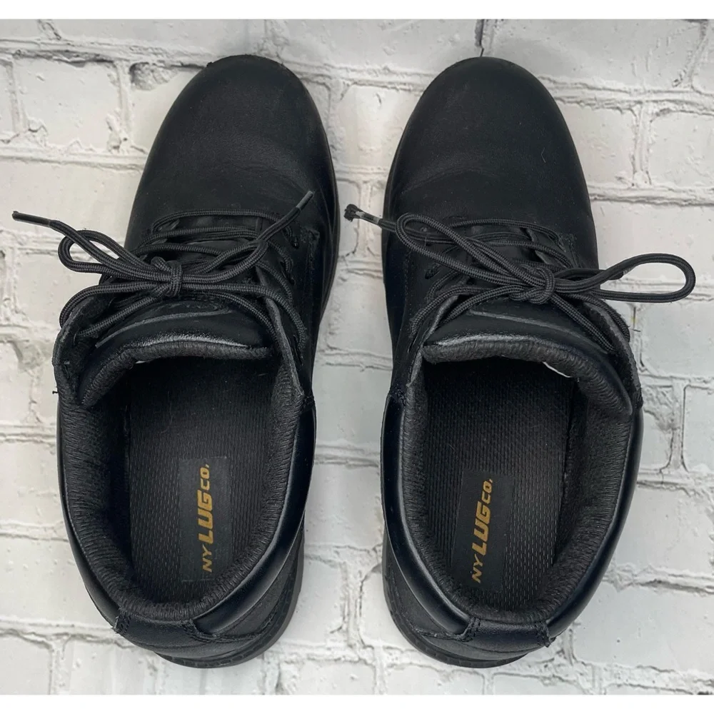 Black Leather Lugz Low Work Boot